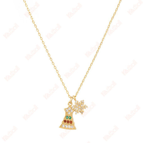 copper gold necklace cross chain